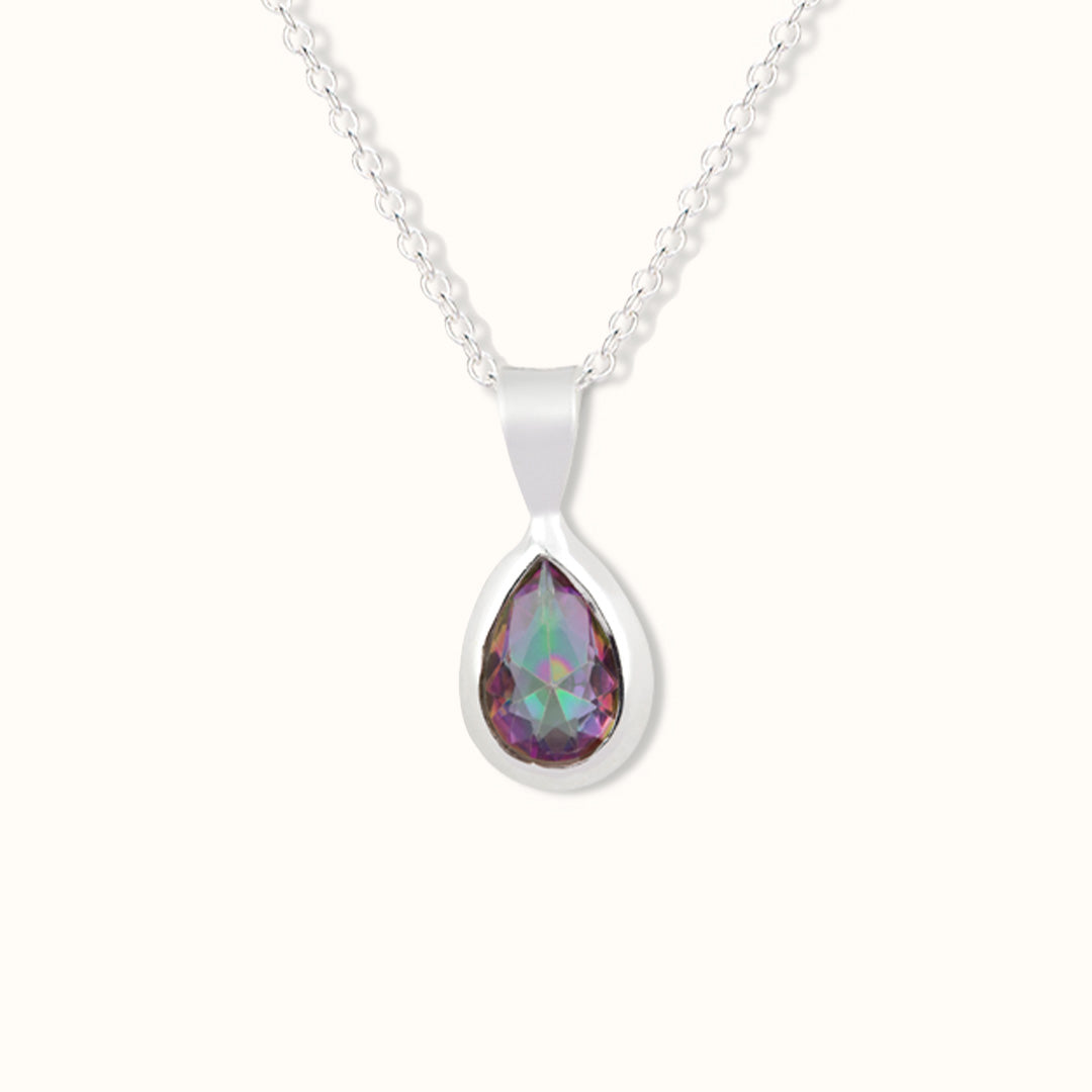 Agua Aura-Quarz Charm Silber