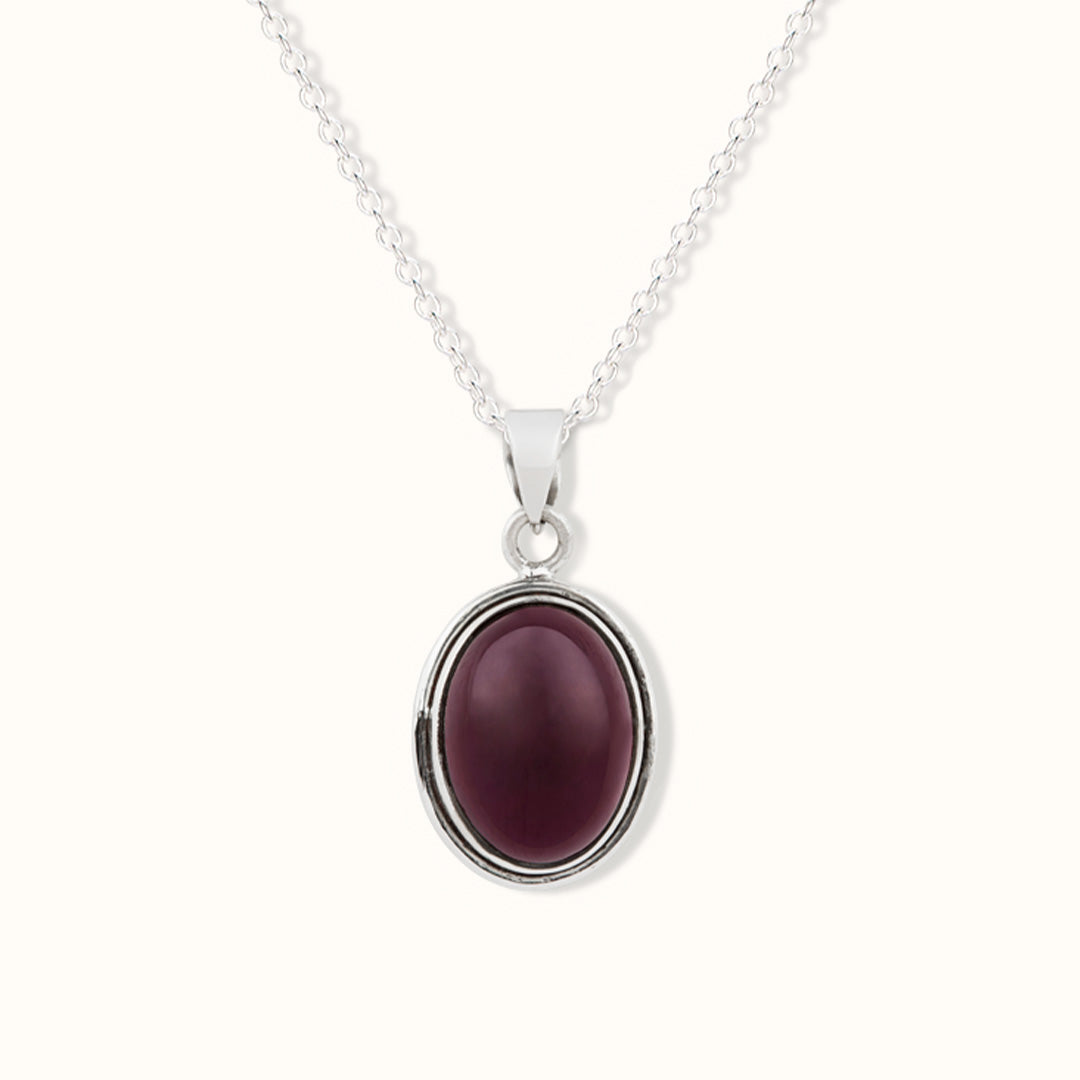 Aylin Granat Charm Silber