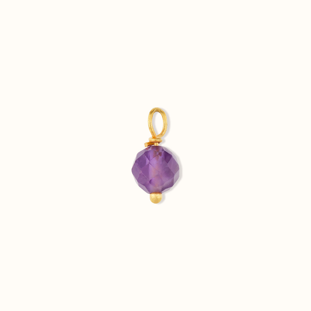 Cosmic Dot Amethyst Charm Golden