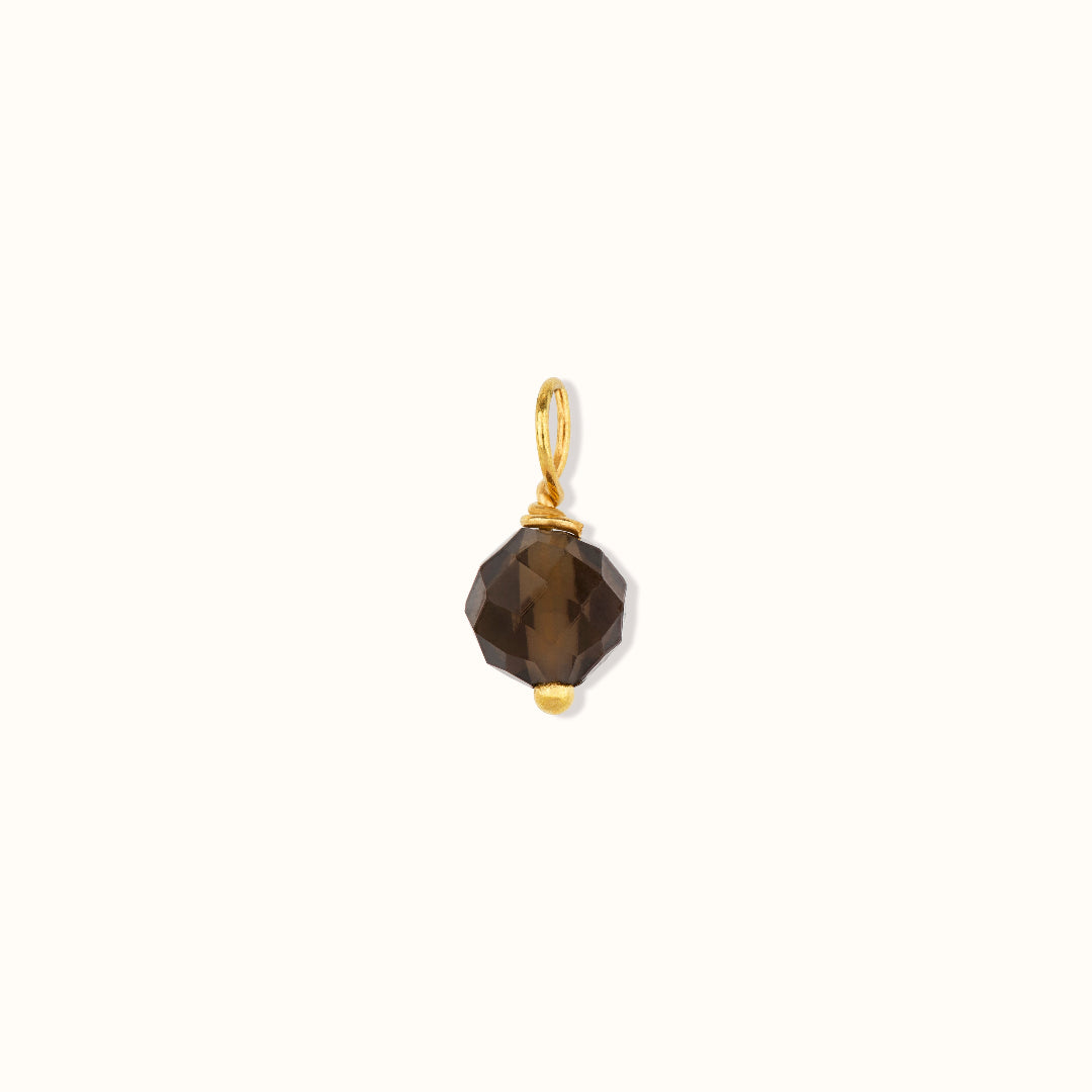 Cosmic Dot Rauchquarz Charm Golden
