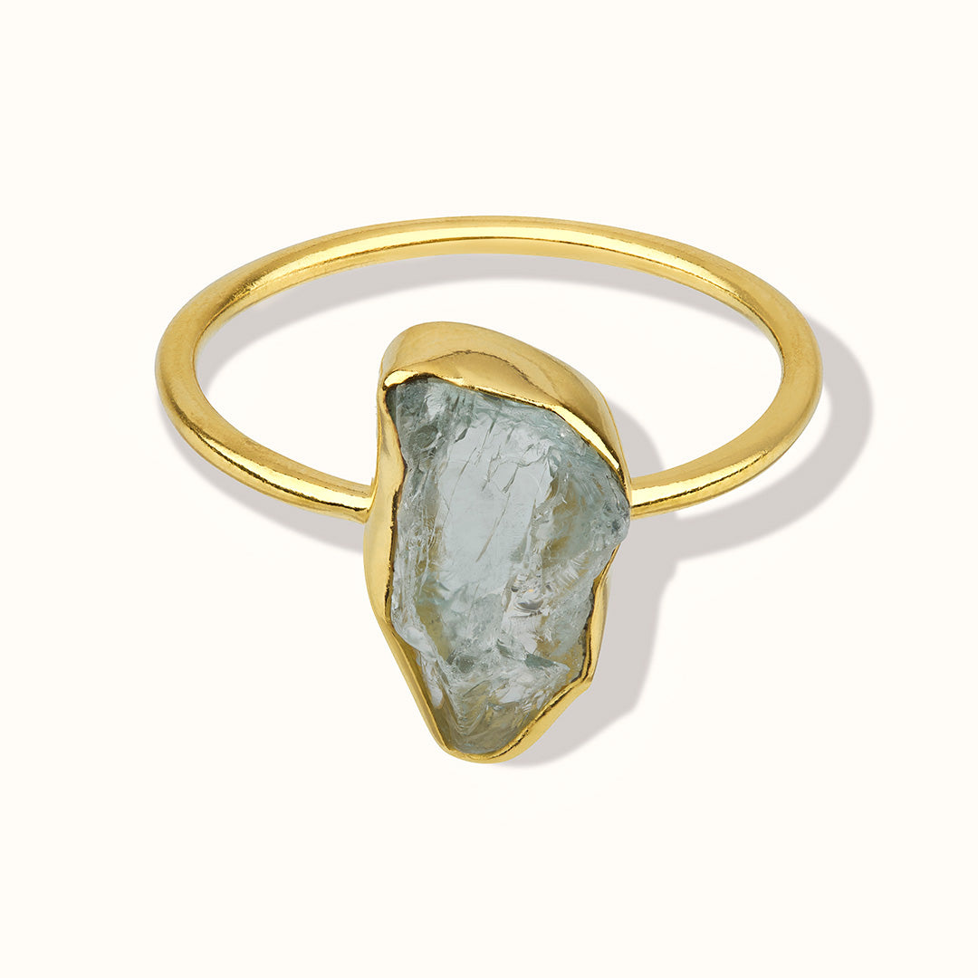 Gaia Aquamarin Ring Golden