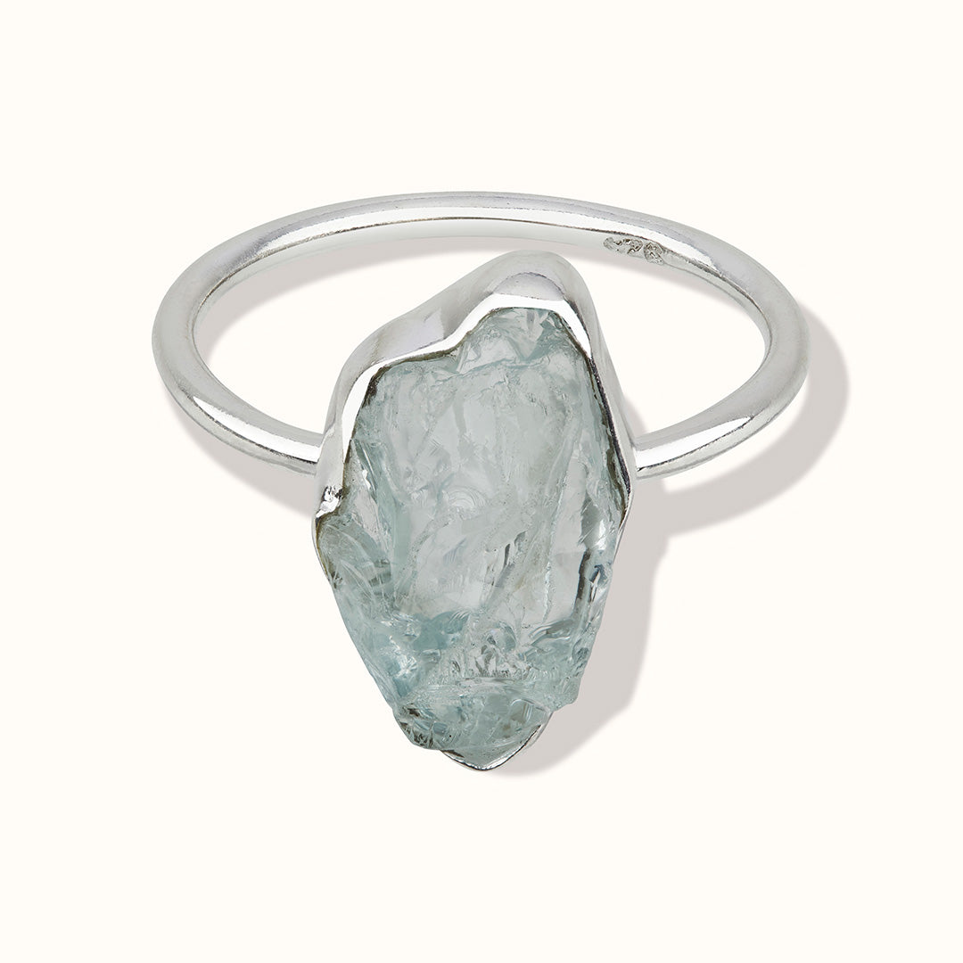 Gaia Aquamarin Ring Silber