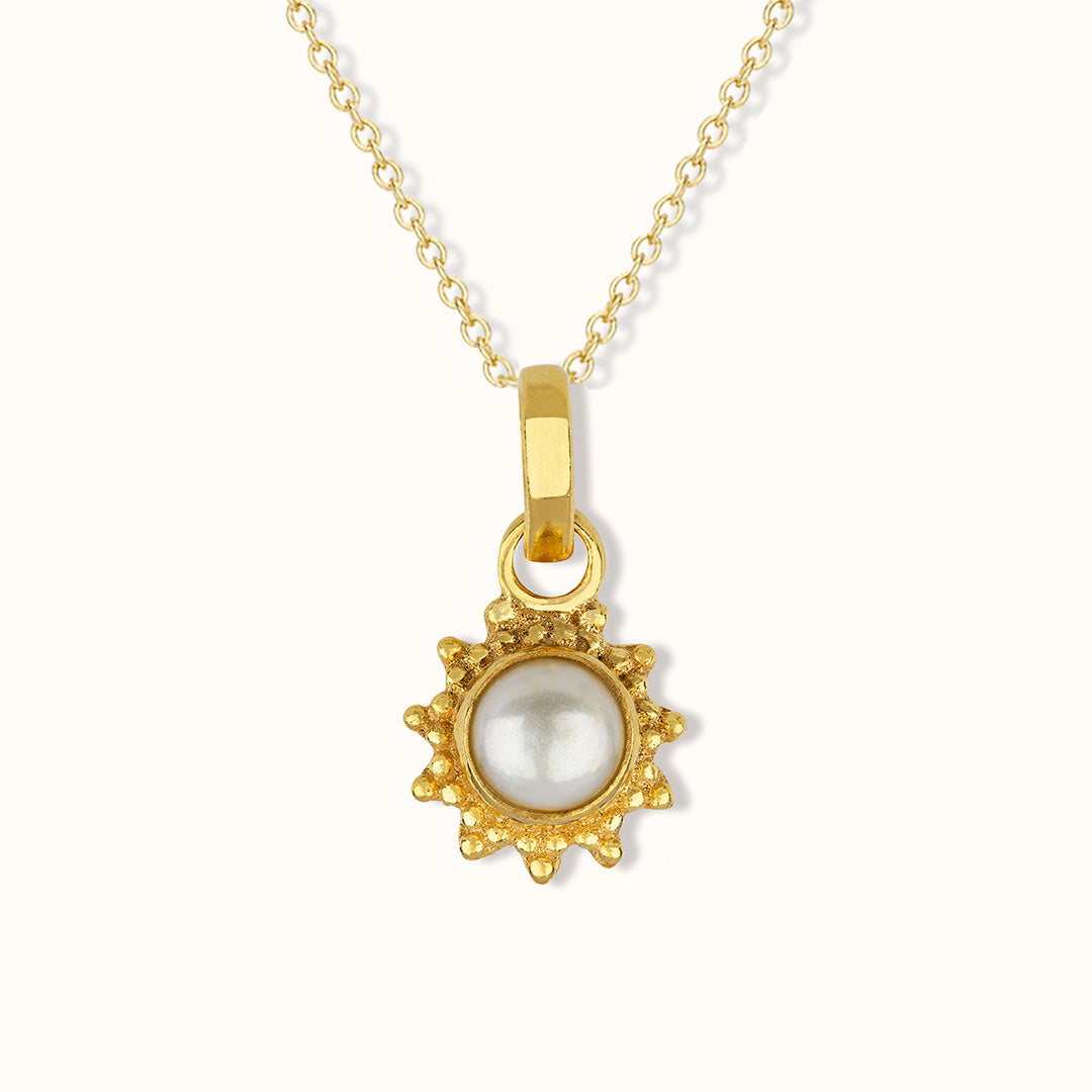 Indische Sonne Süßwasserperle Charm Golden