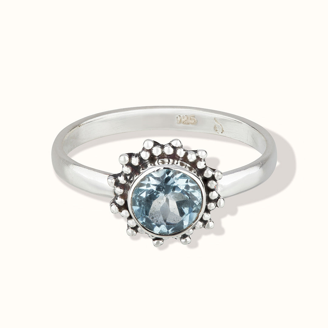 Indische Sonne Topas Ring Silber
