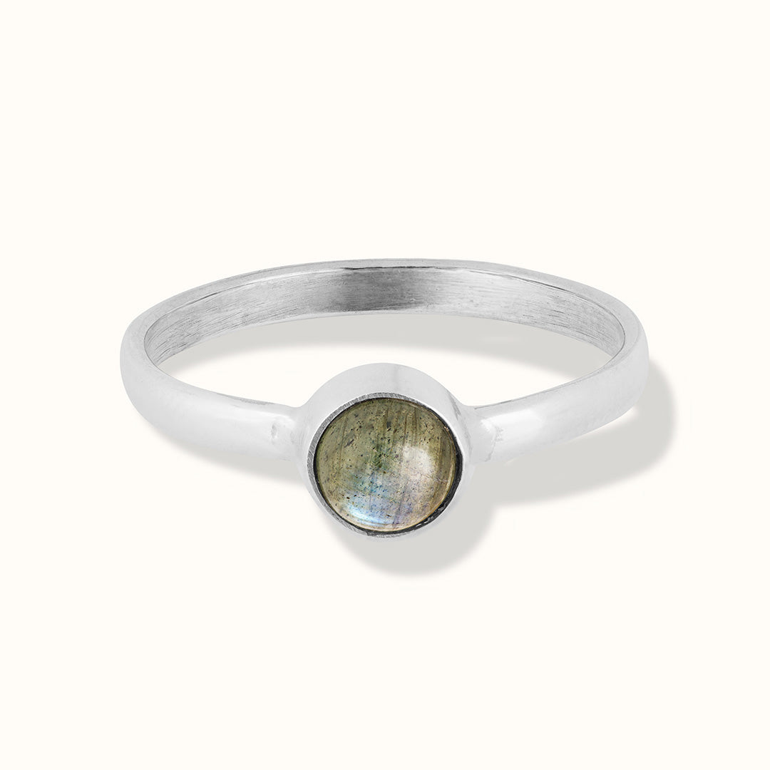 Una Labradorit Ring Silber