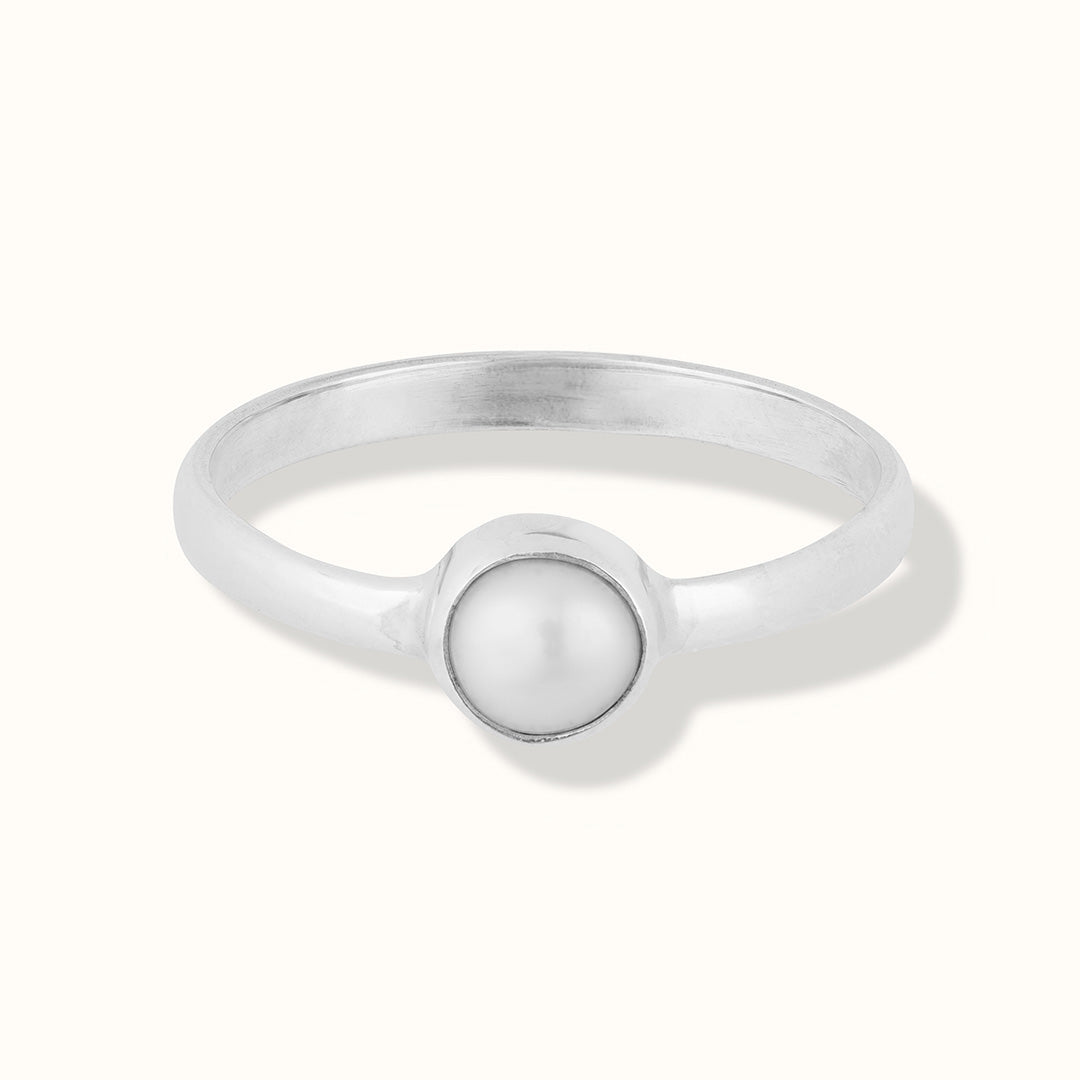 Una Perle Ring Silber
