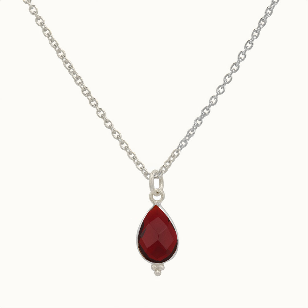 RIO Drops Granat Charm Silber - Spirit of Liebs