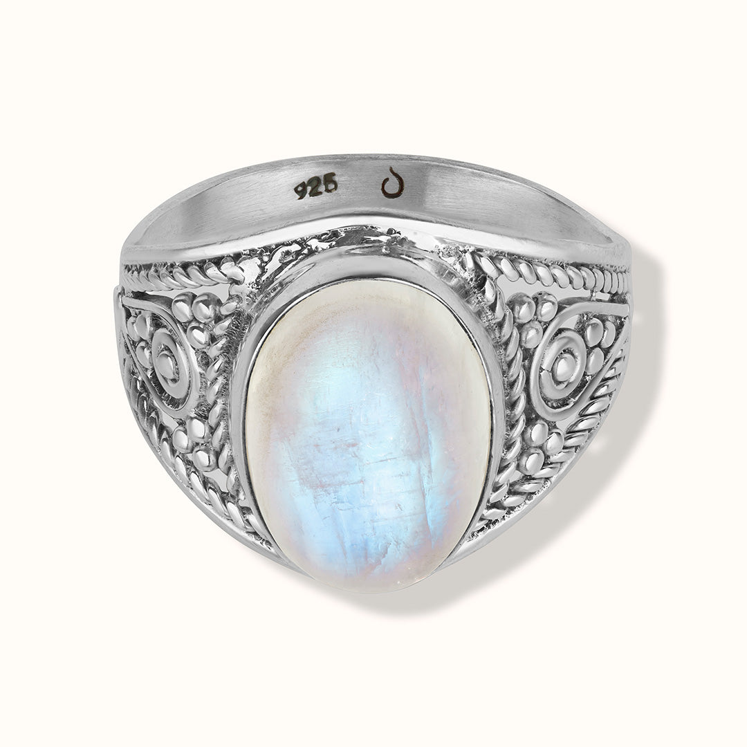 Atlas Mondstein Ring Silber