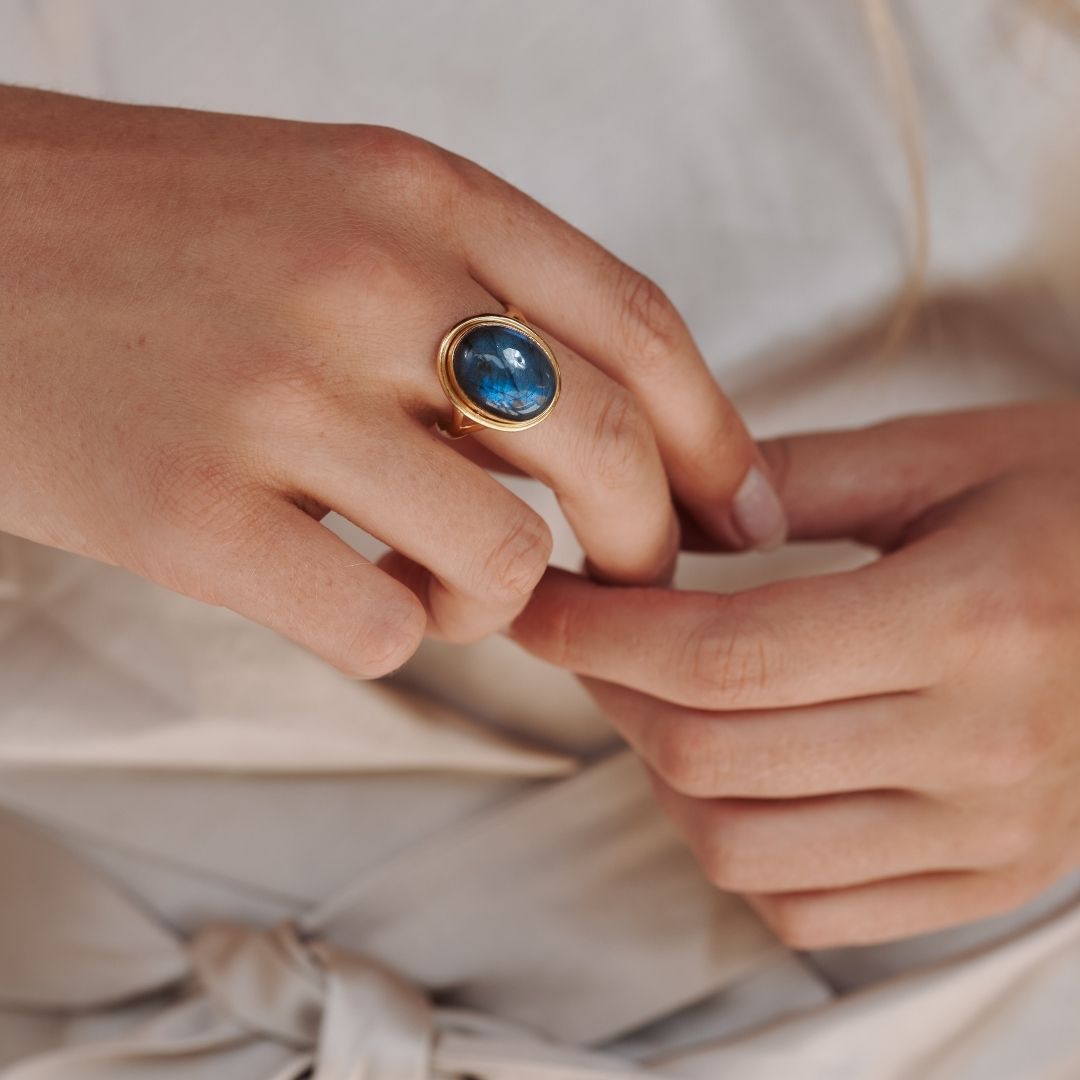 Aylin Labradorit Ring Golden