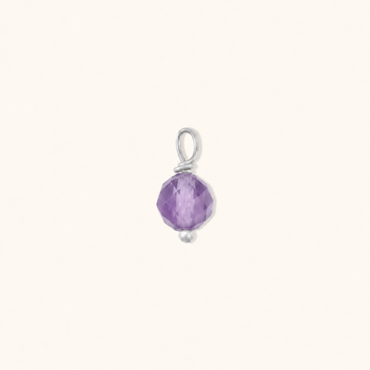 Cosmic Dot Amethyst Charm Silber