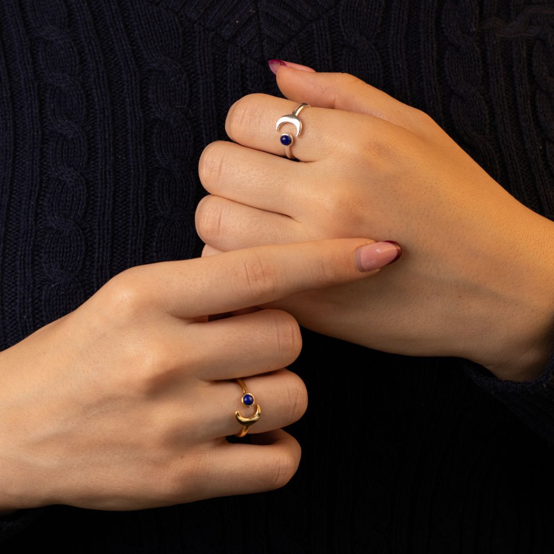 Luna Lapislazuli Ring Silber