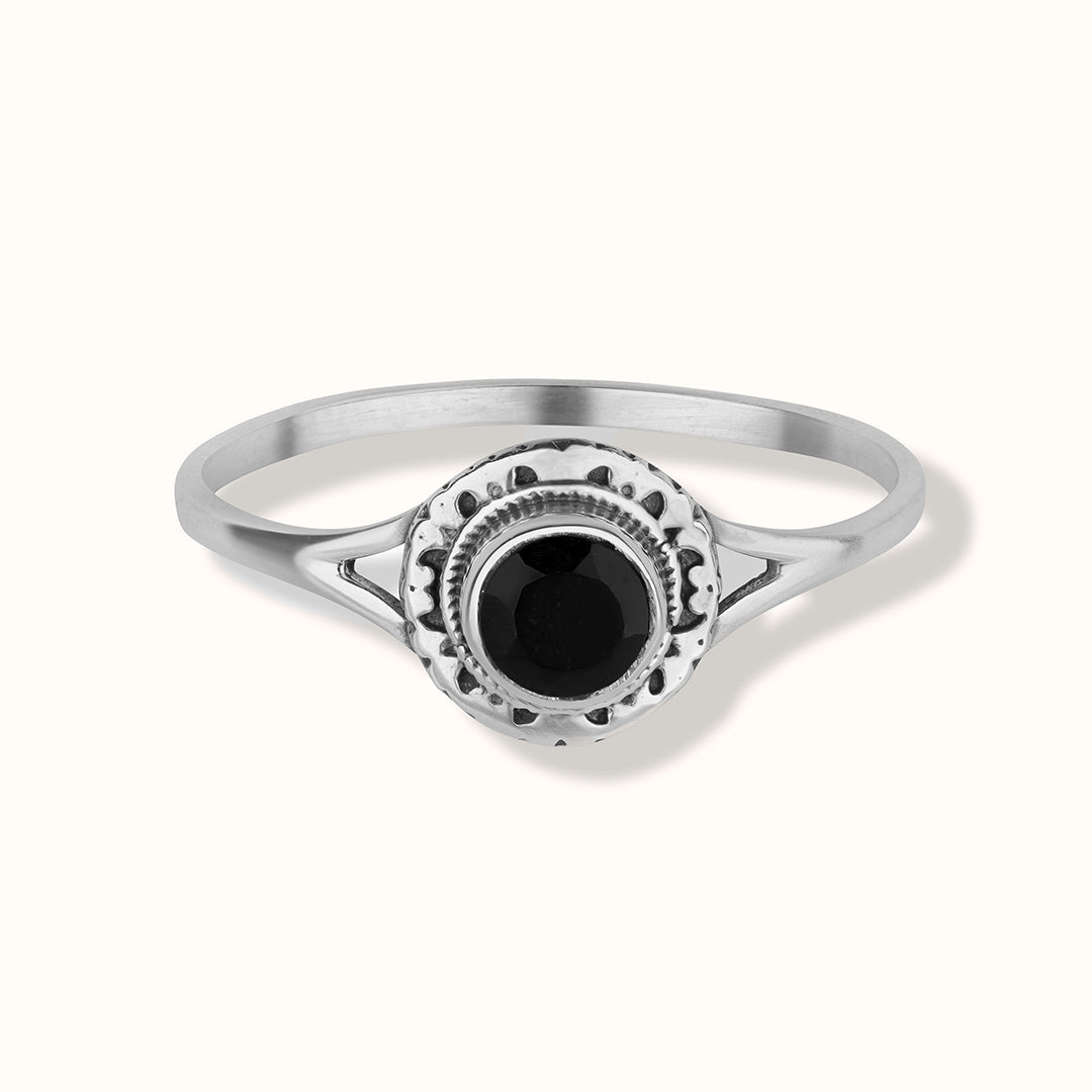 Inka Onyx Ring Silber