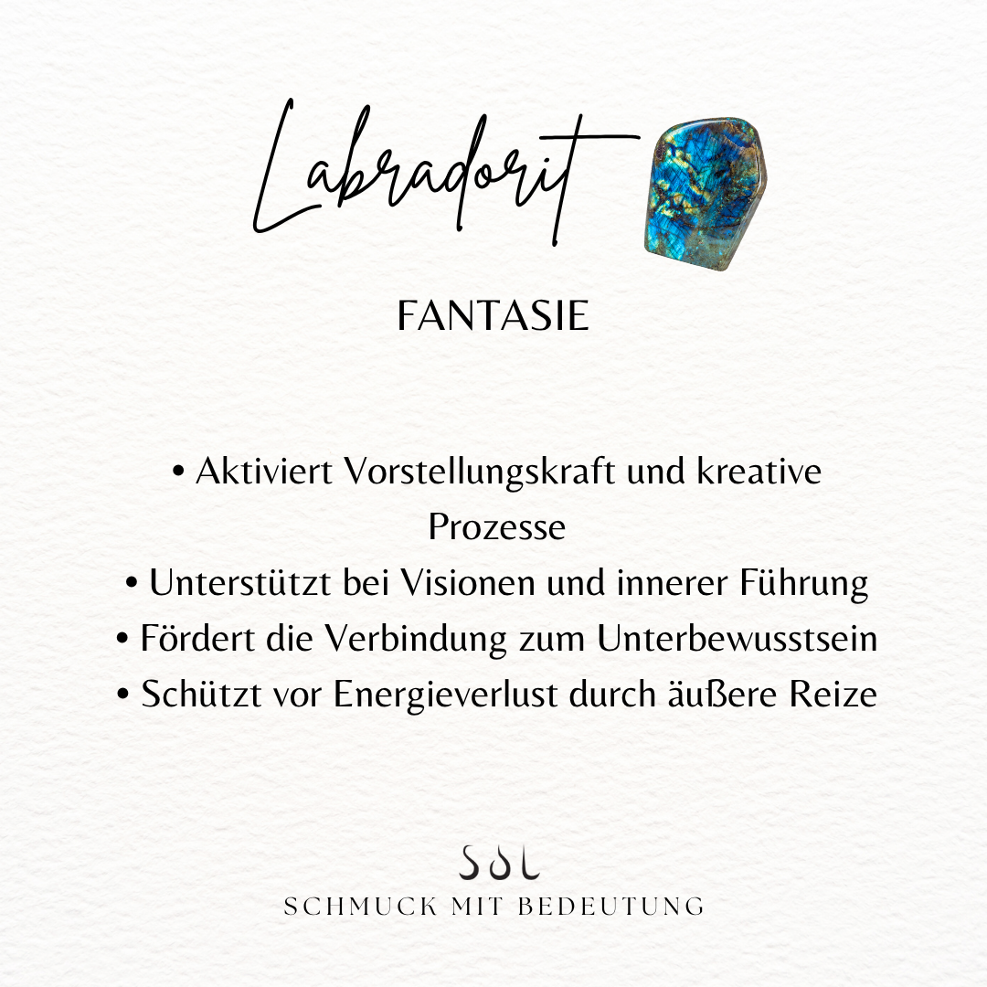 Una Labradorit Ring Silber Set