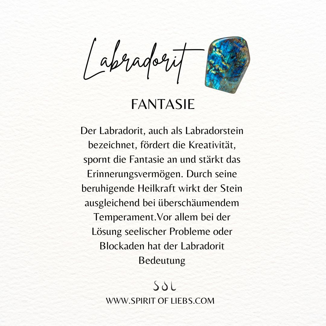 "Breathe in, breathe out" Labradorit Armband Silber