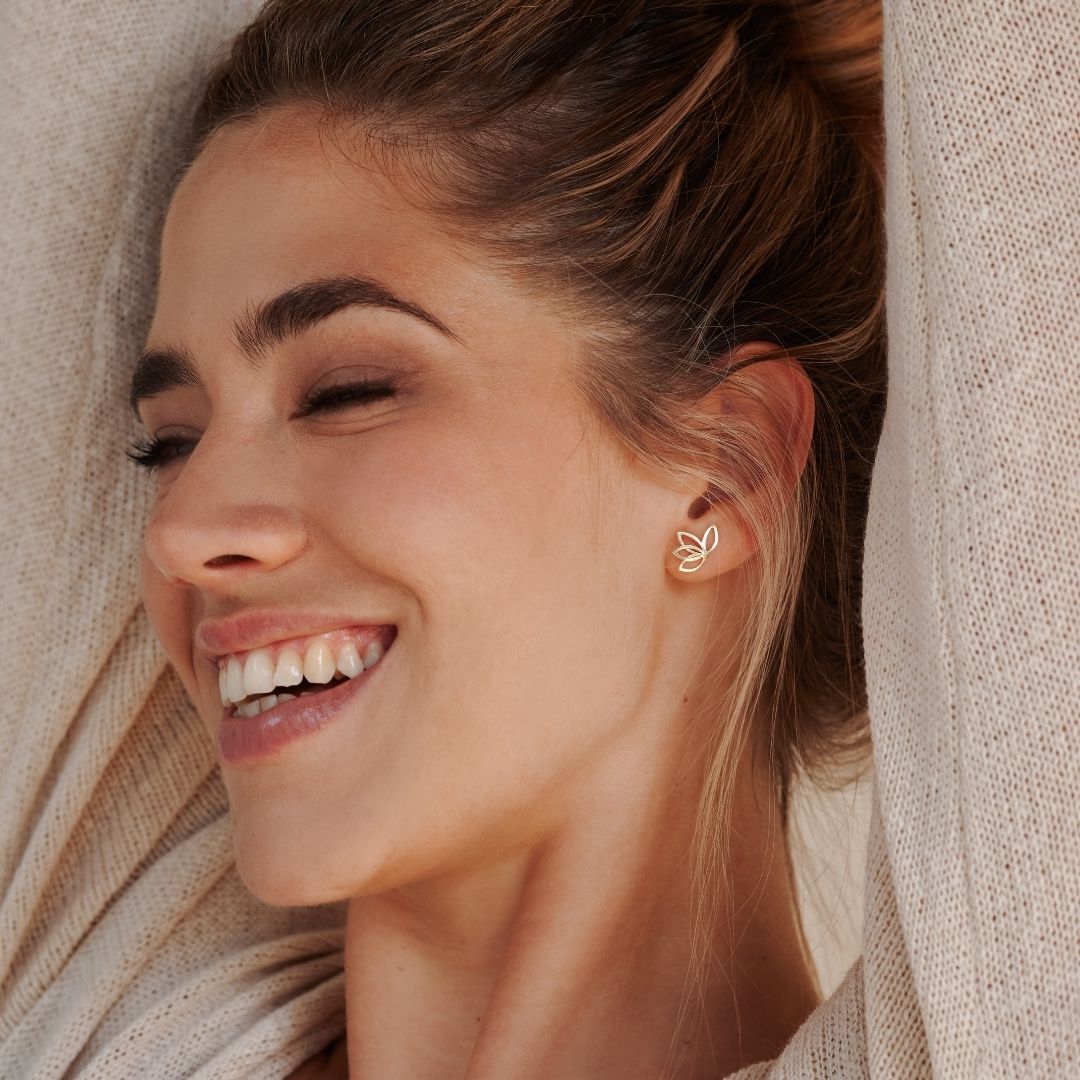 Lotus Ohrstecker Golden