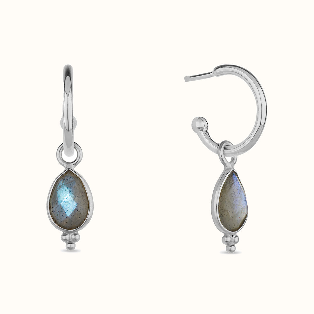 Luna Labradorit Hoops Silber