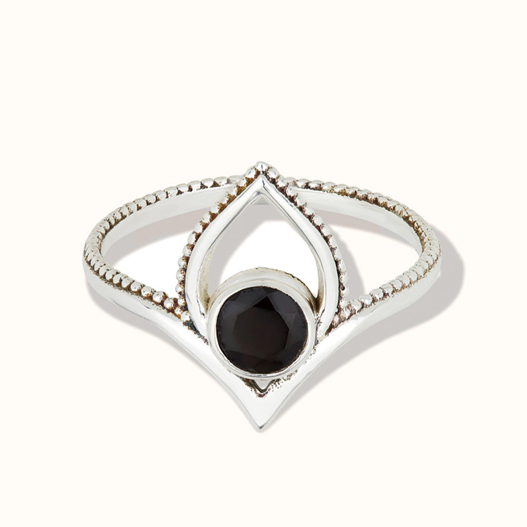 Swani Onyx Ring Silber