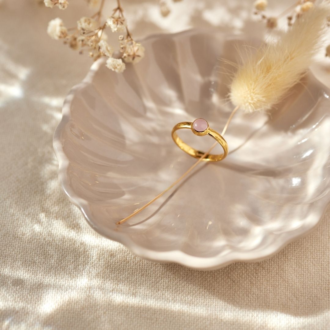 Una Rosenquarz Ring Golden