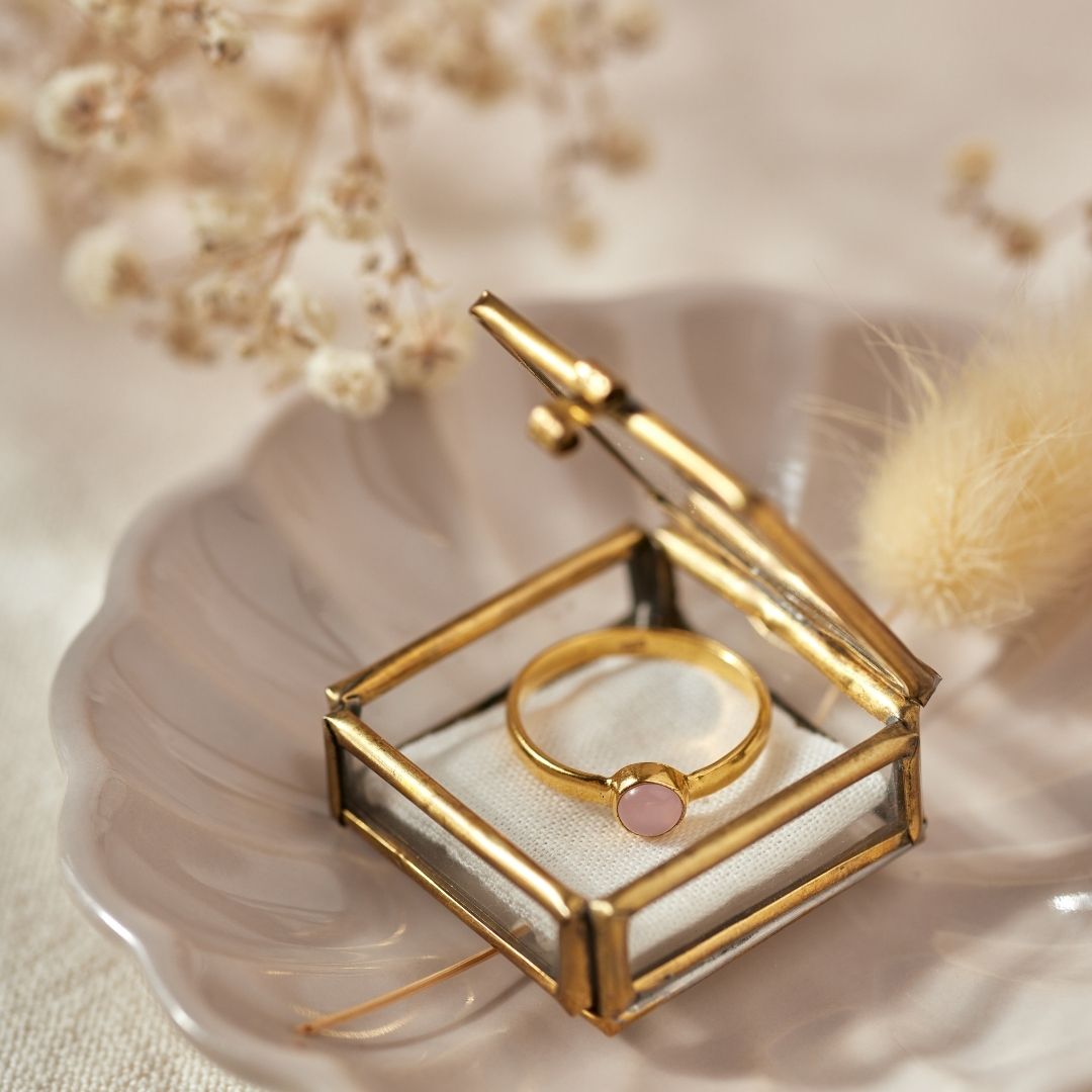 Una Rosenquarz Ring Golden