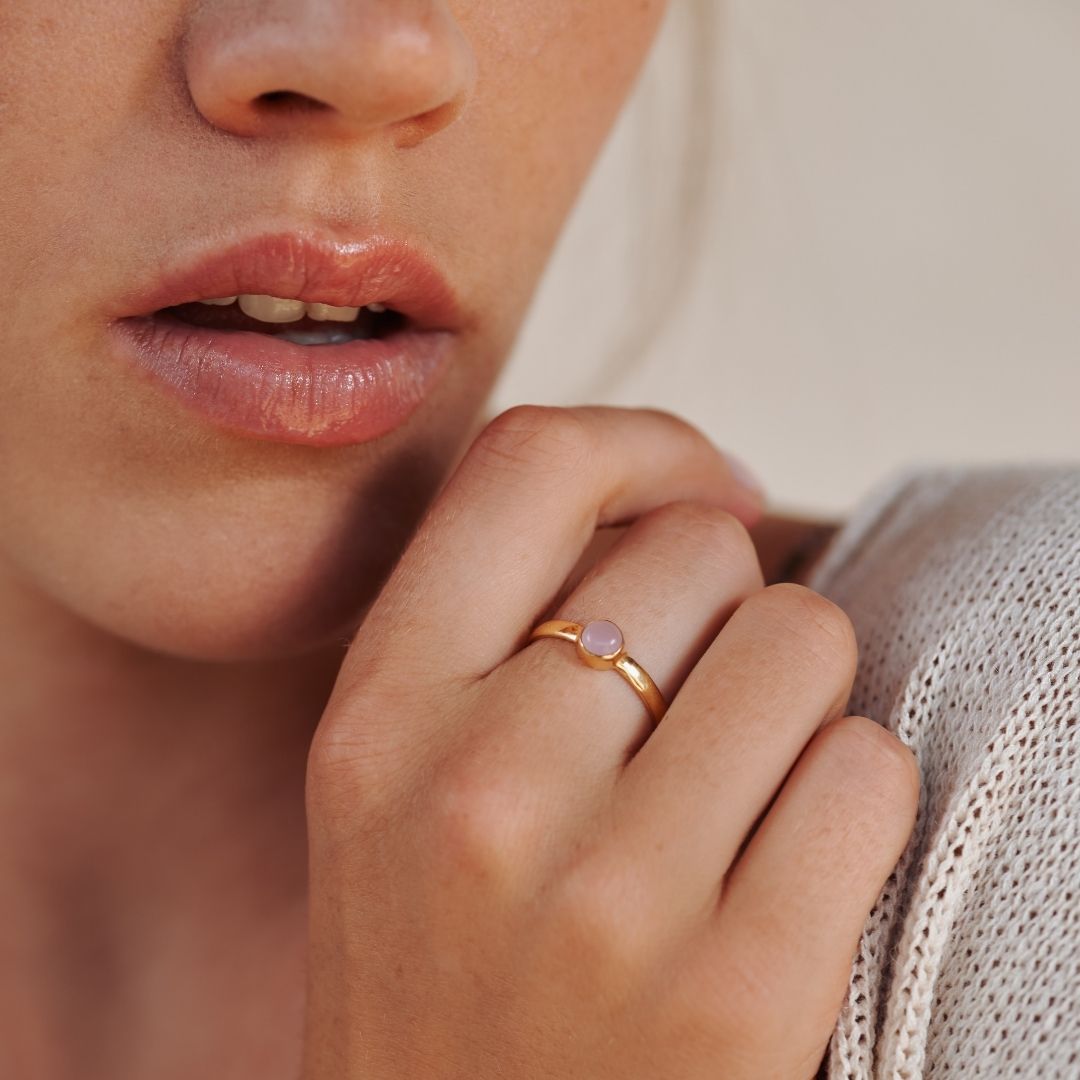 Una Rosenquarz Ring Golden