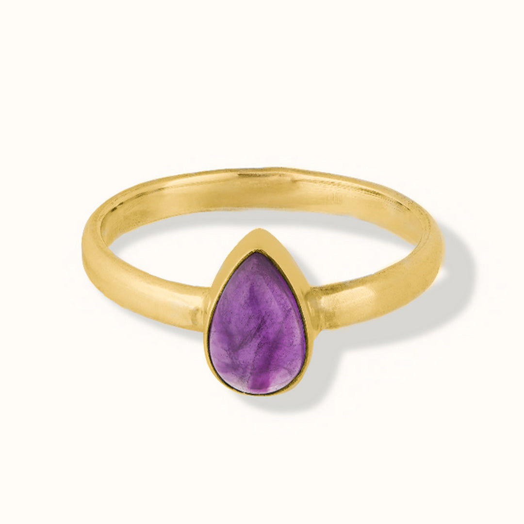 Agua Amethyst Ring Golden