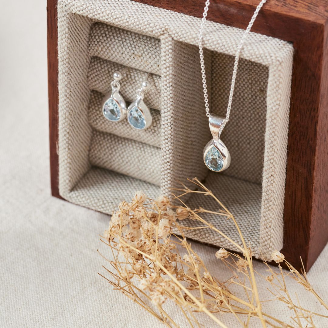 Agua Topas Silber Set