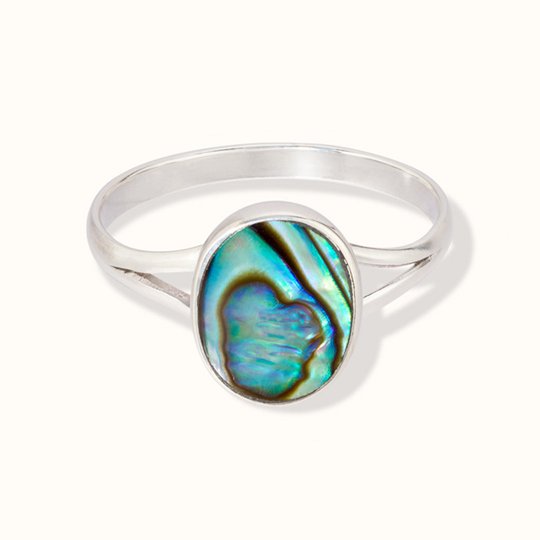 Aries Abalone Ring Silber