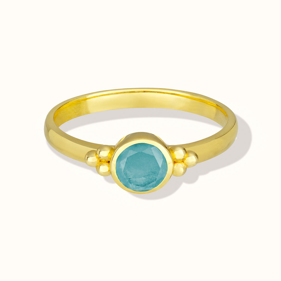 Ava Aquamarin Ring Golden