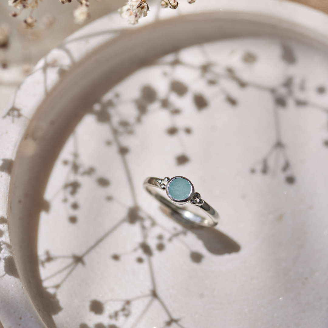 Ava Aquamarin Ring Silber