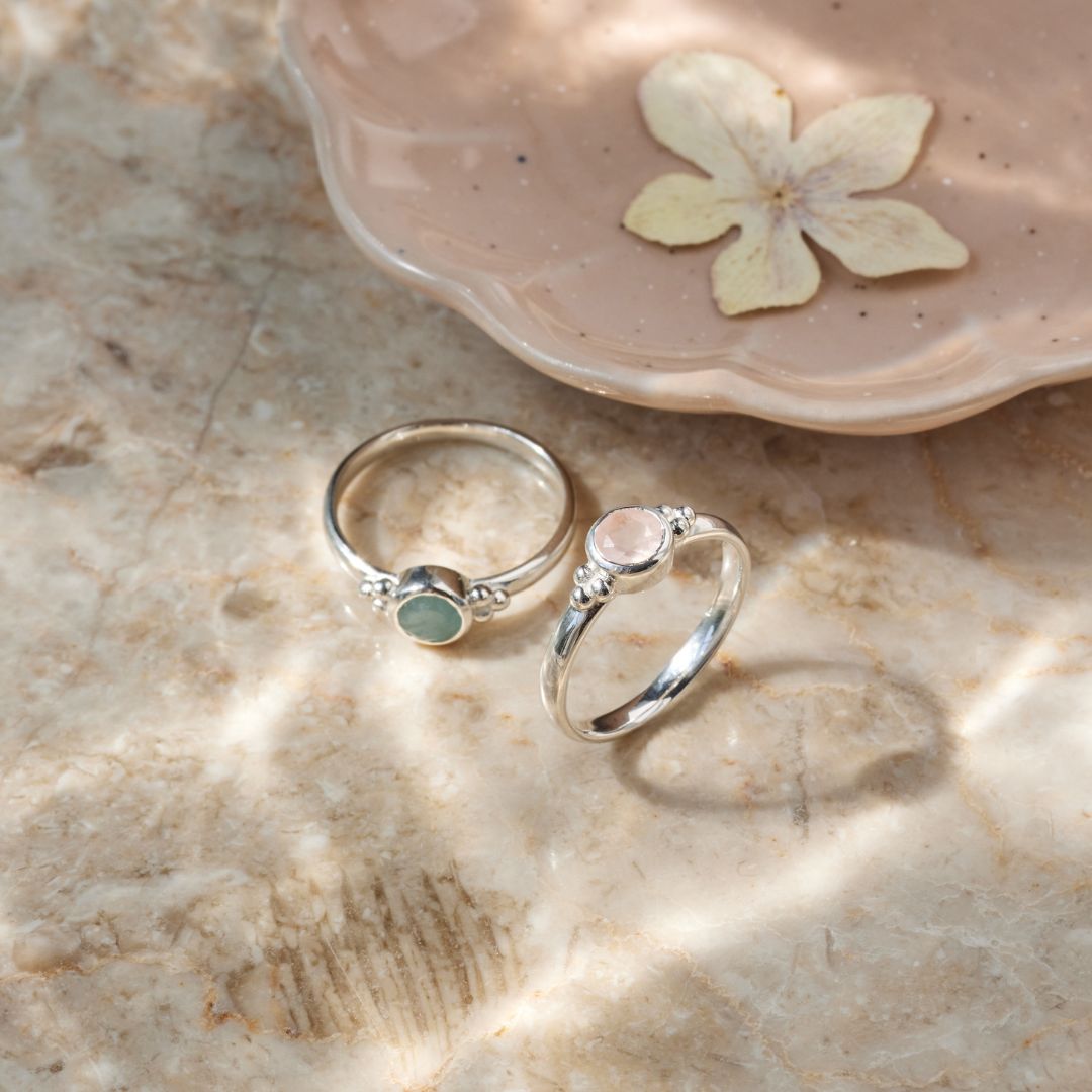 Ava Aquamarin Ring Silber