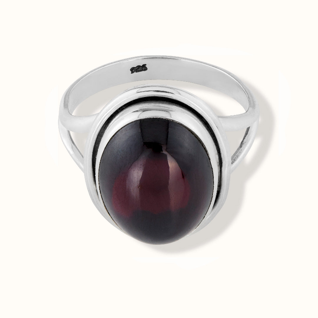 Aylin Granat Ring Silber
