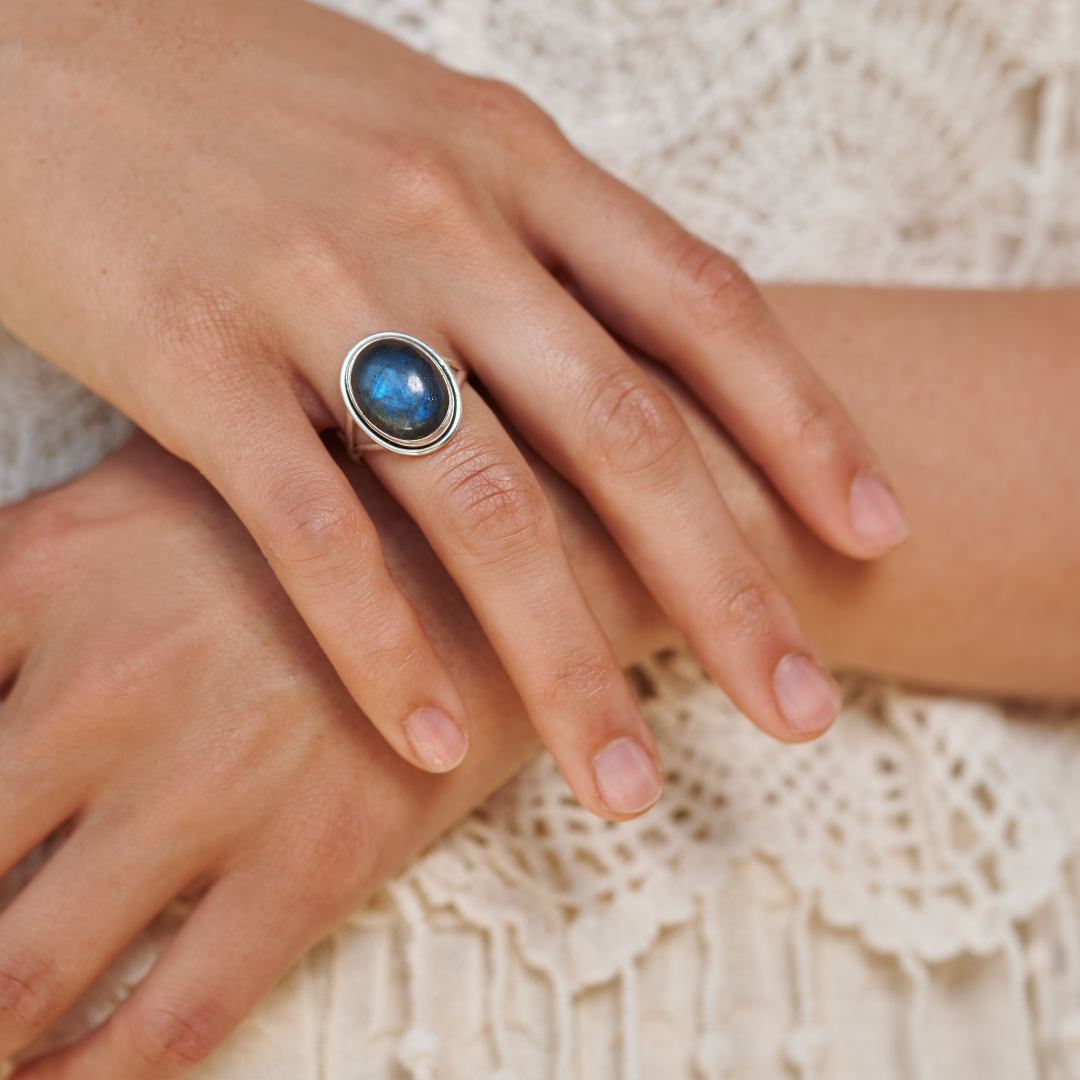 Aylin Labradorit Ring Silber
