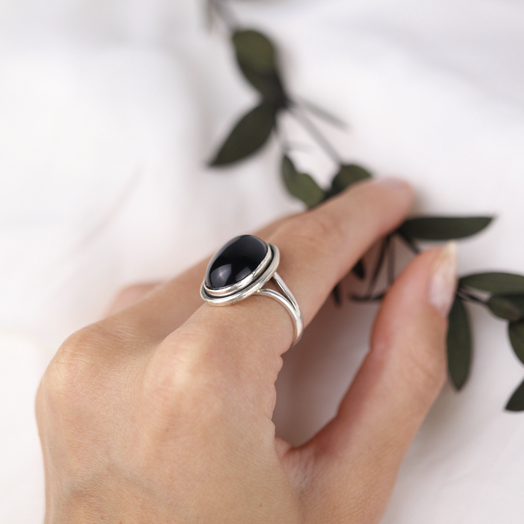 Aylin Onyx Ring Silber - Spirit of Liebs