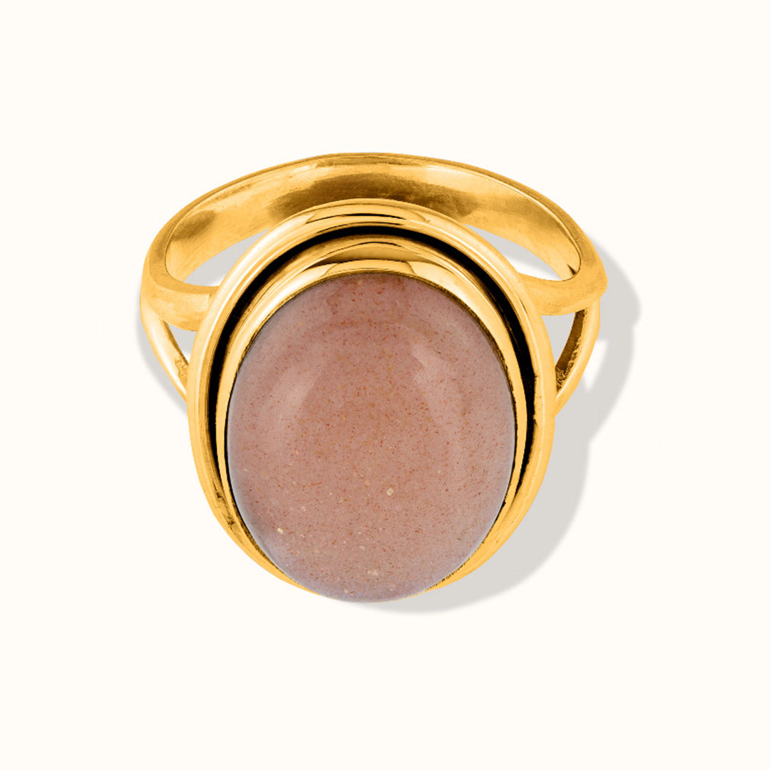 Aylin Peach-Mondstein Ring Golden
