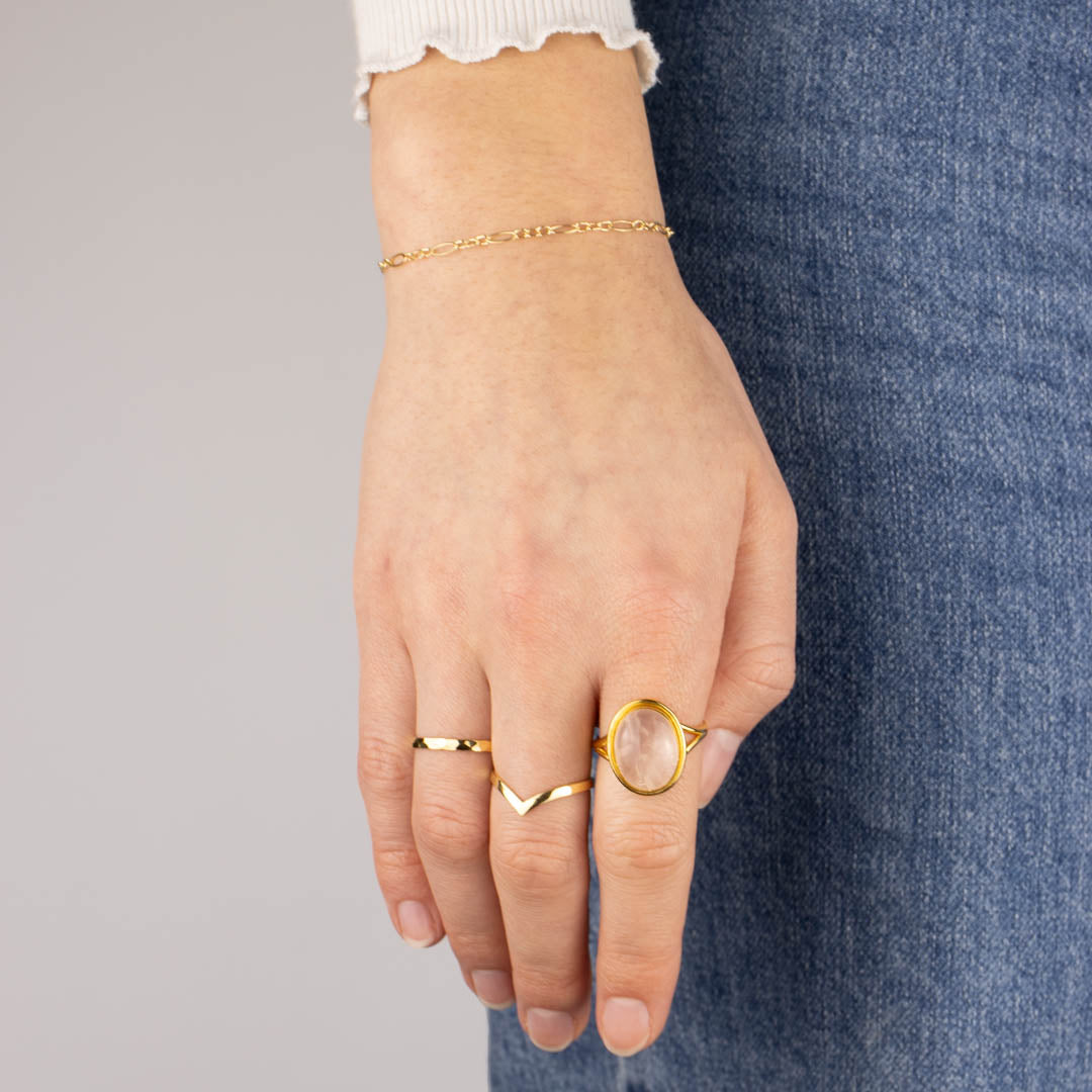 Aylin Rosenquarz Ring Golden