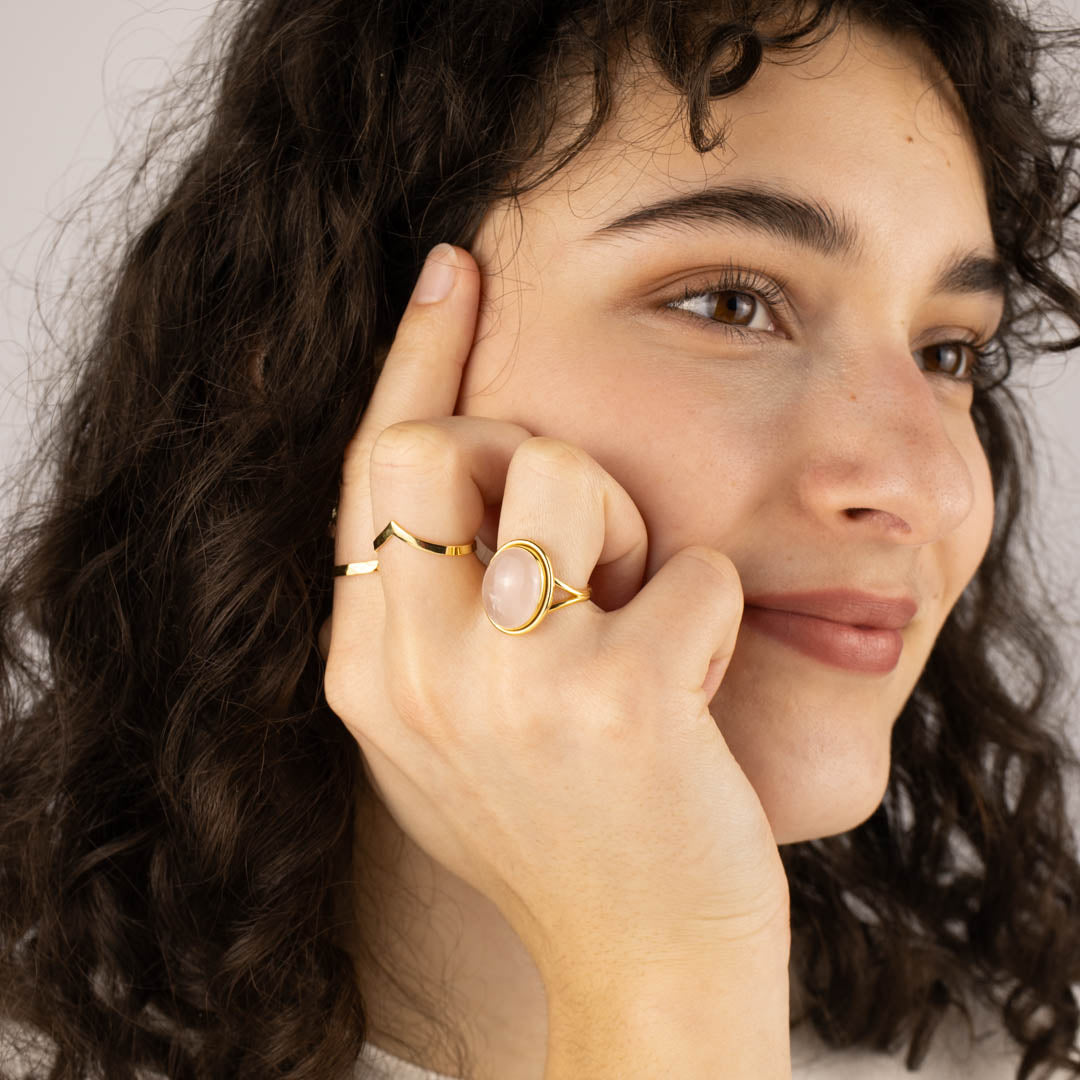 Aylin Rosenquarz Ring Golden