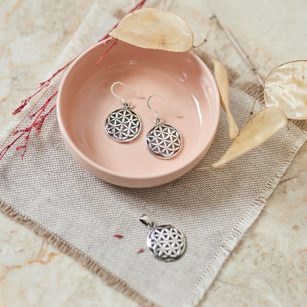 Blume des Lebens Charm Silber