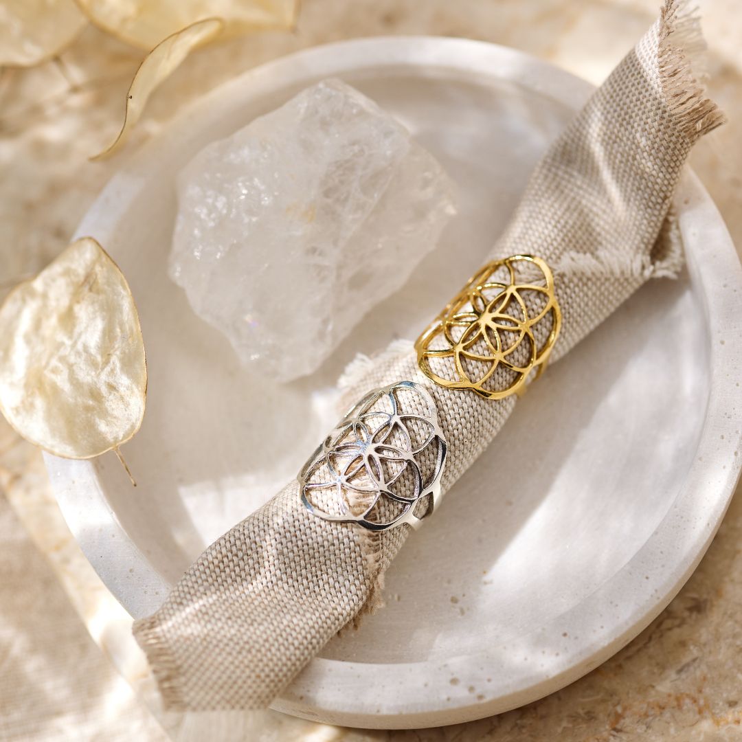 Blume des Lebens Ring Silber