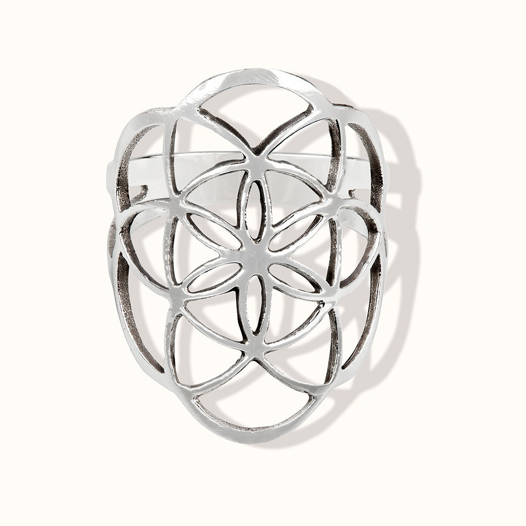 Blume des Lebens Ring Silber