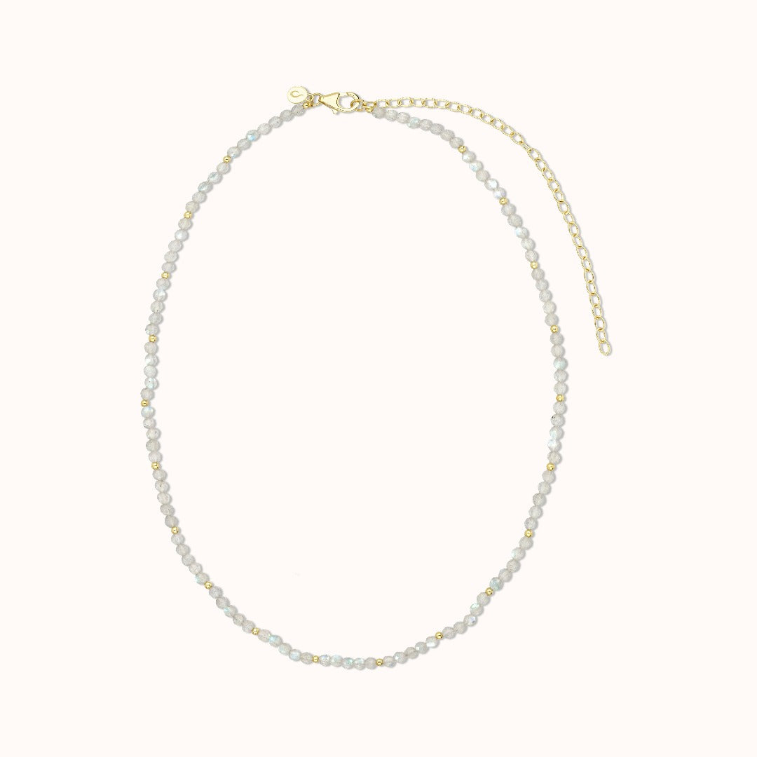 "Breathe in, breathe out" Labradorit Kette Golden