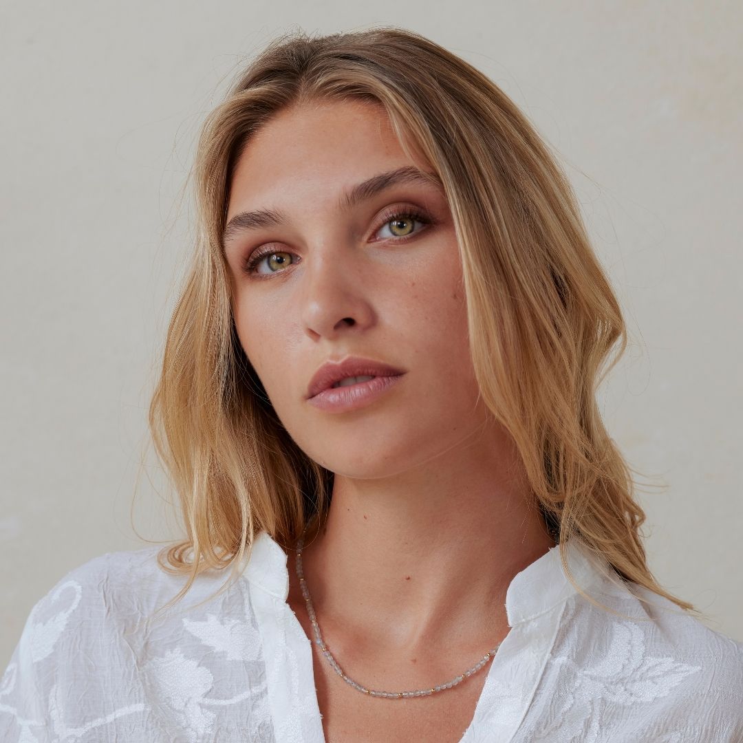 "Breathe in, breathe out" Labradorit Kette Golden