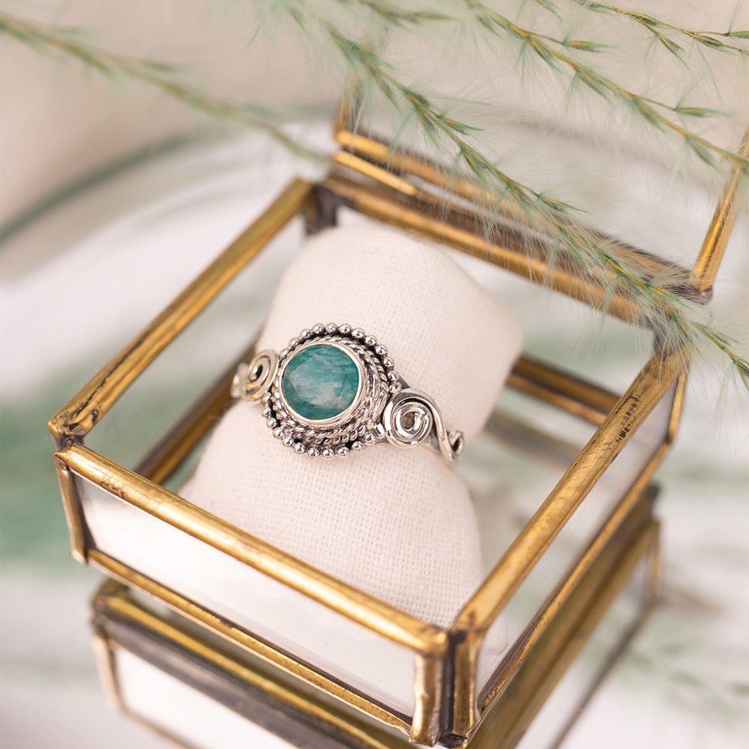 Dara Amazonit Ring Silber - Spirit of Liebs