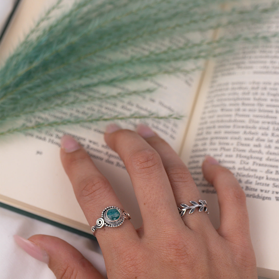 Dara Amazonit Ring Silber - Spirit of Liebs