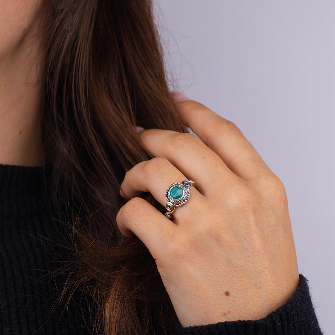 Dara Amazonit Ring Silber - Spirit of Liebs