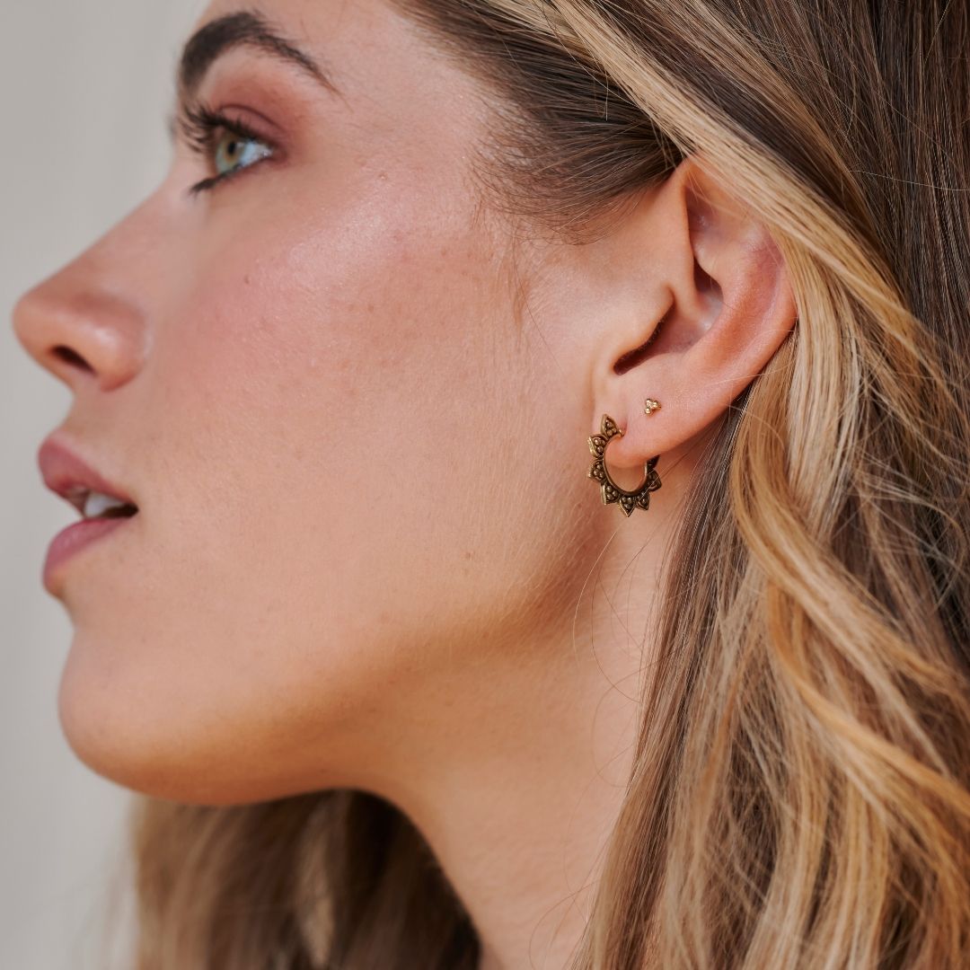 Dreidots Ohrstecker Golden