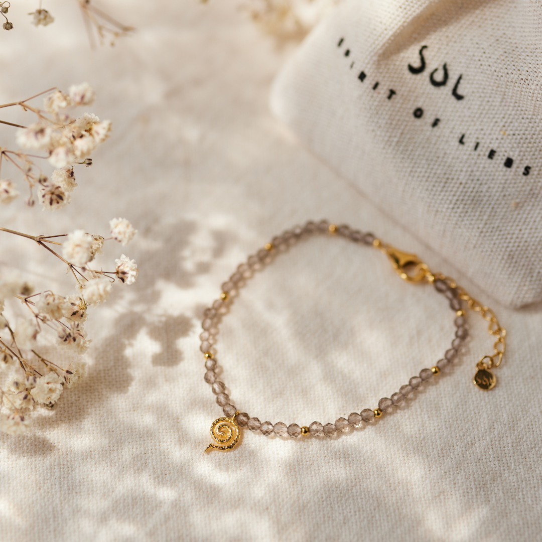 "Echoes of the Universe" Rauchquarz Armband Golden