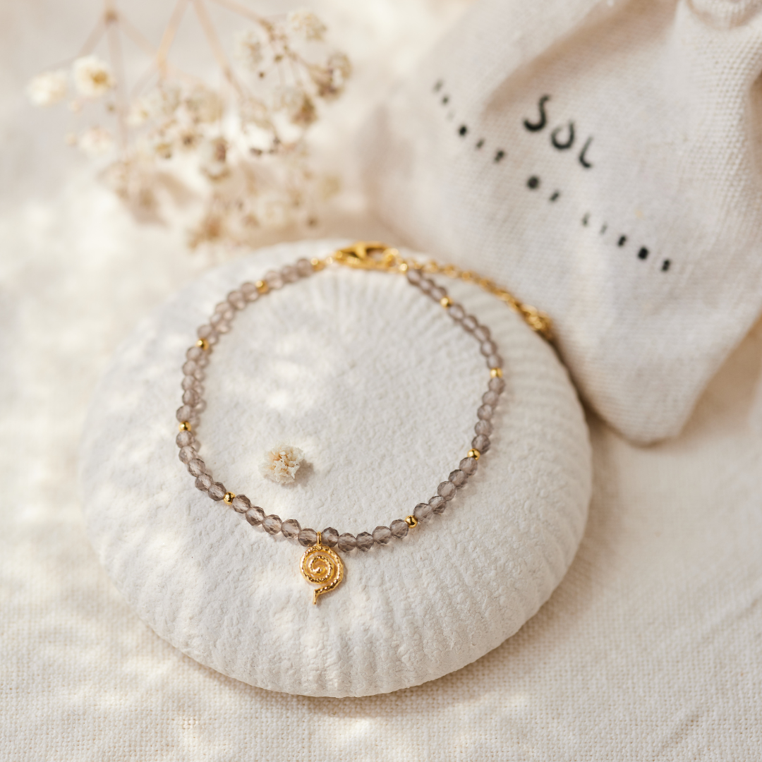 "Echoes of the Universe" Rauchquarz Armband Golden