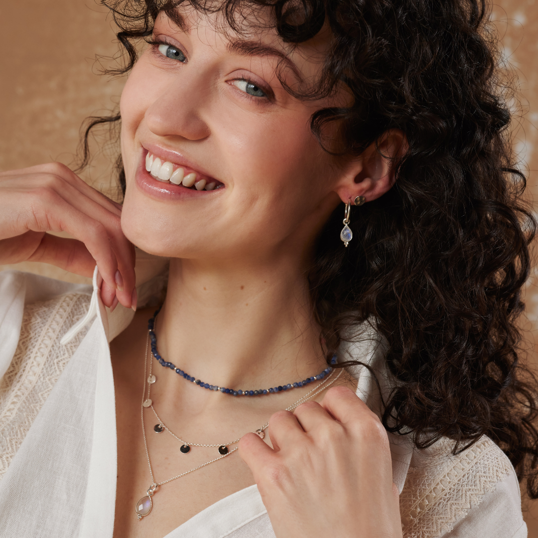 RIO Drops Mondstein Charm Silber