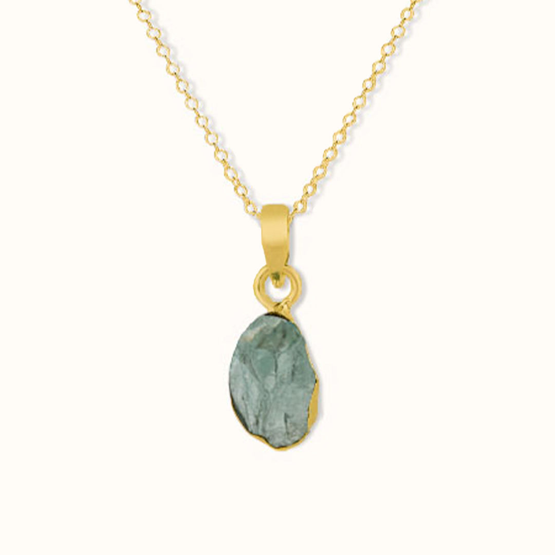 Gaia Aquamarin Charm Golden