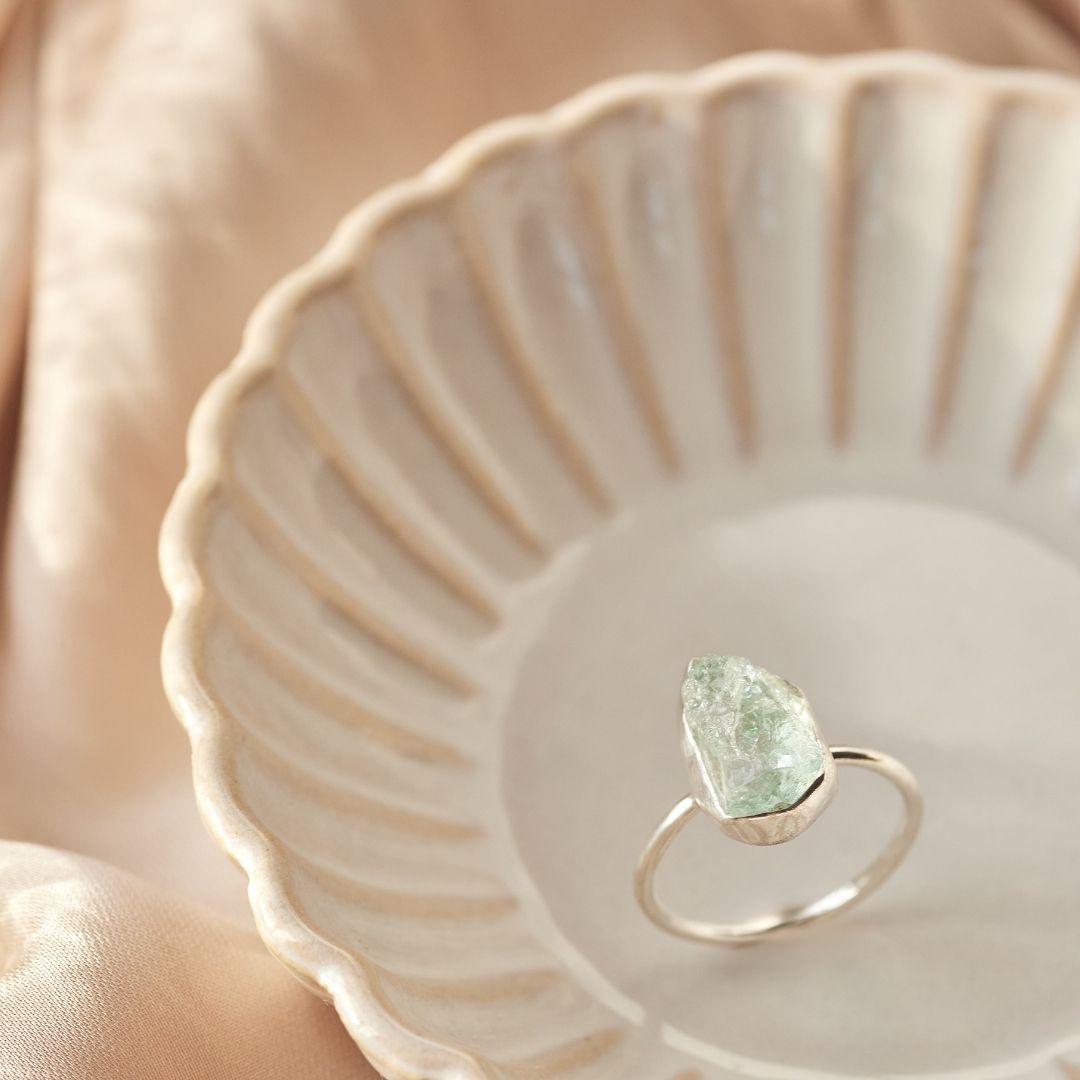 Gaia Aquamarin Ring Silber